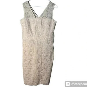 ORQUIDEA  lace cream knee long special occasion lined size 10